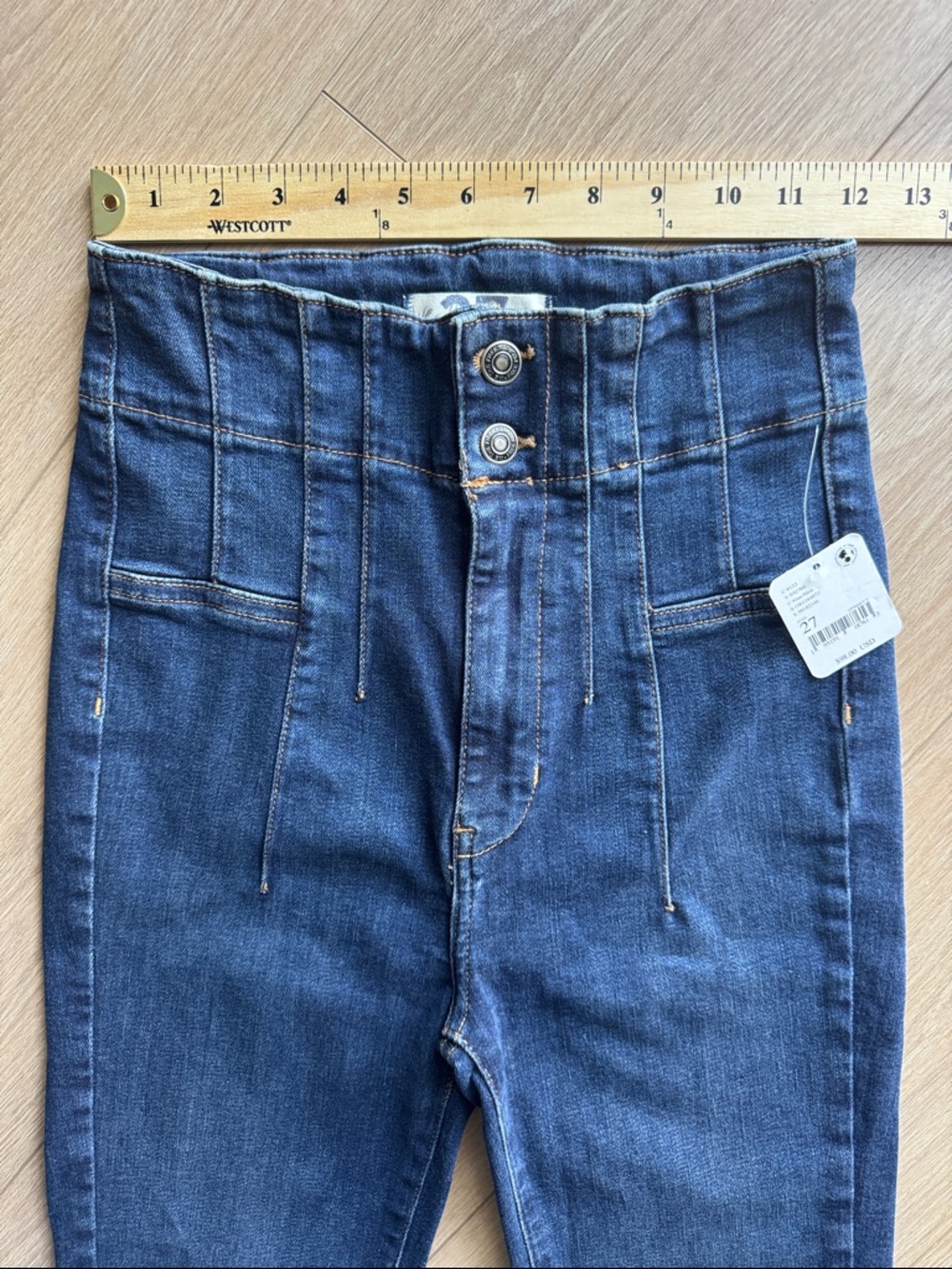 Free People We The Free Jayde High Rise Flare Leg Jeans Tulsa Blue Size 27 - Picture 13 of 15